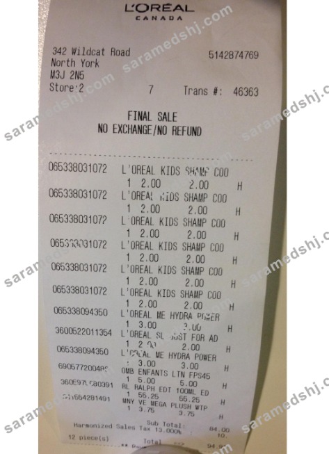 Canada Loreal payment check